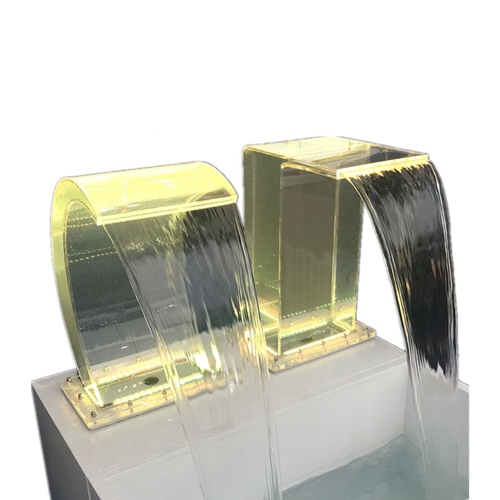 Transparent Waterfall, pool fountain waterfall for massage