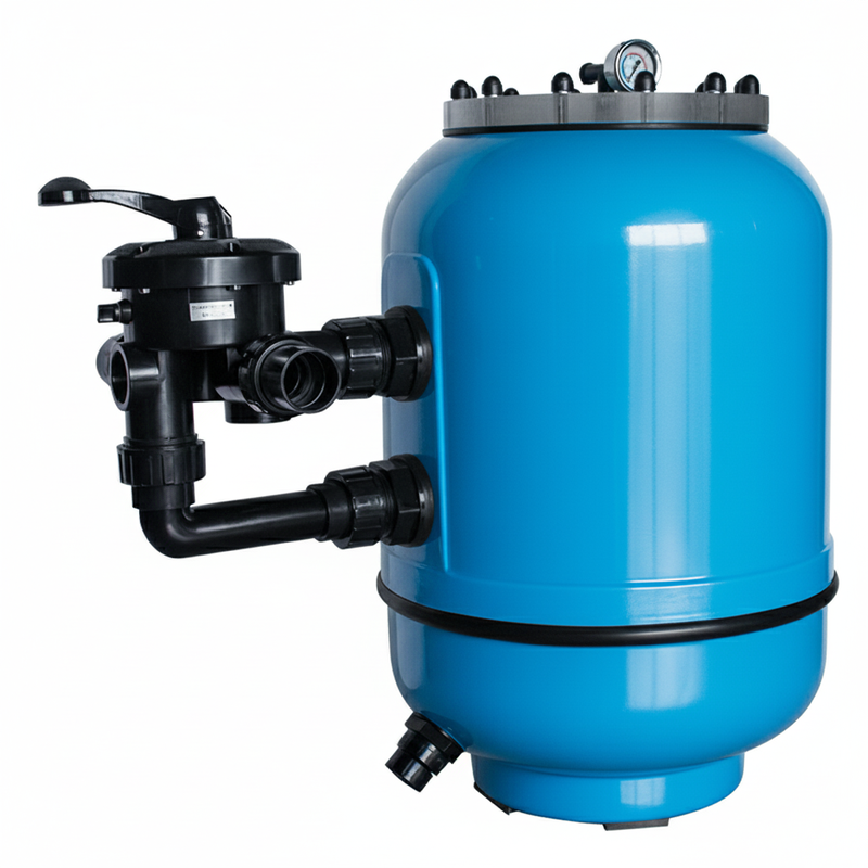 Deep Sand Bed Gel-Coated Fiberglass Filter with Large Clear-View Lid & Monoblock Base