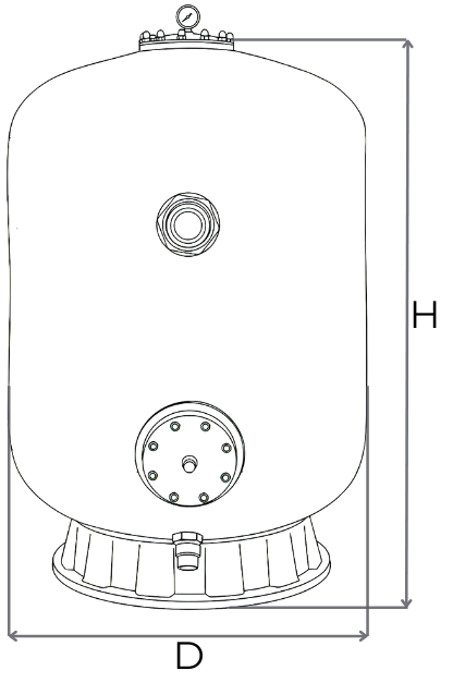 pool sand filter dimension